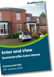 Healthwatch Warrington Enter & View report summerville care home
