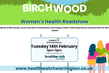 Healthwatch Warrington Event Womens Roadshow Birchwood