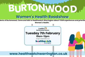 Healthwatch Warrington Event Womens Roadshow Burtonwood
